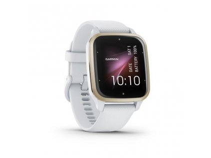 Garmin Venu Sq 2, Cream Gold / White silicone band