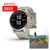 Garmin Fenix 7S Pro Sapphire Solar Edition Soft Gold Stainless Steel / Light Sand Band  + dárek