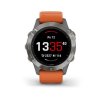 Garmin fenix6 PRO Sapphire, Titanium/Orange Band (MAP/Music)  Produkt z CZ distribuce s ovládáním v ČJ + tvrzené sklo na displej ZDARMA