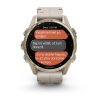 Garmin Fenix 8 Amoled Sapphire 43 mm  Sapphire, Soft Gold / Limestone s koženým řemínkem