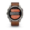 Garmin Fenix 8 Amoled Sapphire Titanium 51 mm  Brown Leather Band