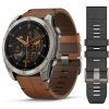 Garmin Fenix 8 Amoled Sapphire Titanium 51 mm  Brown Leather Band