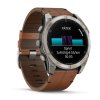 Garmin Fenix 8 Amoled Sapphire Titanium 51 mm  Brown Leather Band
