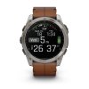 Garmin Fenix 8 Amoled Sapphire Titanium 51 mm  Brown Leather Band