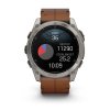 Garmin Fenix 8 Amoled Sapphire Titanium 51 mm  Brown Leather Band