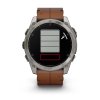 Garmin Fenix 8 Amoled Sapphire Titanium 51 mm  Brown Leather Band