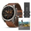 Garmin Fenix 8 Amoled Sapphire Titanium 51 mm  Brown Leather Band