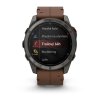 Garmin Fenix 8 Pro Amoled Sapphire Titanium 51 mm  Carbon grey DLC titanium s Chestnut koženým řemínkem