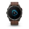 Garmin Fenix 8 Pro Amoled Sapphire Titanium 51 mm  Carbon grey DLC titanium s Chestnut koženým řemínkem
