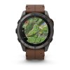 Garmin Fenix 8 Pro Amoled Sapphire Titanium 51 mm  Carbon grey DLC titanium s Chestnut koženým řemínkem