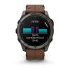 Garmin Fenix 8 Pro Amoled Sapphire Titanium 51 mm  Carbon grey DLC titanium s Chestnut koženým řemínkem