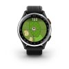Garmin Approach S44  Hliníková luneta Silver, silikonový řemínek Black