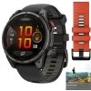 garmin fenix 8 pro amoled sapphire 47 mm carbon grey flame red set