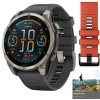 garmin fenix 8 amoled sapphire 47 mm titanium graphite flame red set