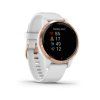 Garmin Vivoactive 4S Rose Gold/White Leather Band  Produkt z CZ distribuce s ovládáním v ČJ + BROTECT Flex - ochranné sklo na displej ZDARMA