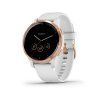 Garmin Vivoactive 4S Rose Gold/White Leather Band  Produkt z CZ distribuce s ovládáním v ČJ + BROTECT Flex - ochranné sklo na displej ZDARMA