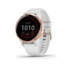 Garmin Vivoactive 4S Rose Gold/White Leather Band  Produkt z CZ distribuce s ovládáním v ČJ + BROTECT Flex - ochranné sklo na displej ZDARMA