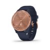 Garmin vivomove3S Sport, RoseGold/Blue Band  Produkt z CZ distribuce s ovládáním v ČJ + tvrzené sklo na displej ZDARMA