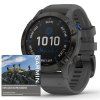 Garmin fenix6 PRO Solar, Black/Slate Band (MAP/Music)  Produkt z CZ distribuce s ovládáním v ČJ + tvrzené sklo na displej ZDARMA