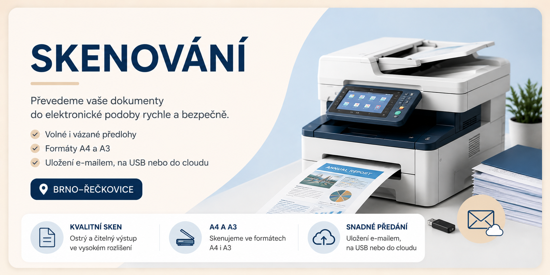 📧 Skenování dokumentů Brno–Řečkovice