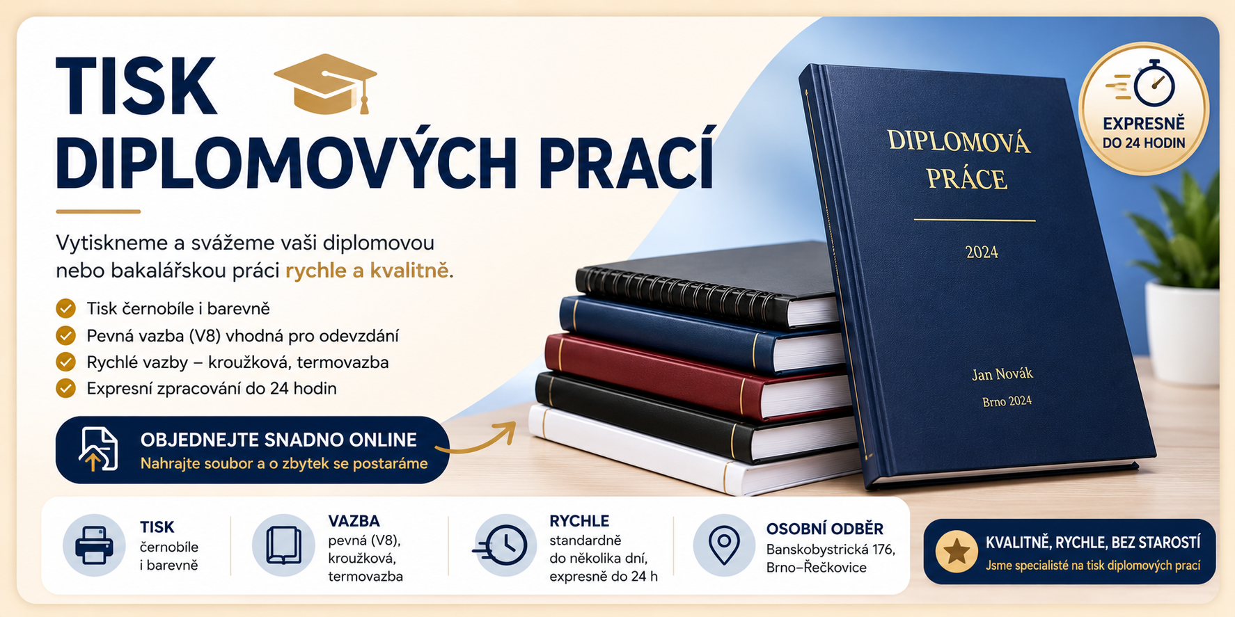 🎓 Tisk diplomové a bakalářské práce Brno