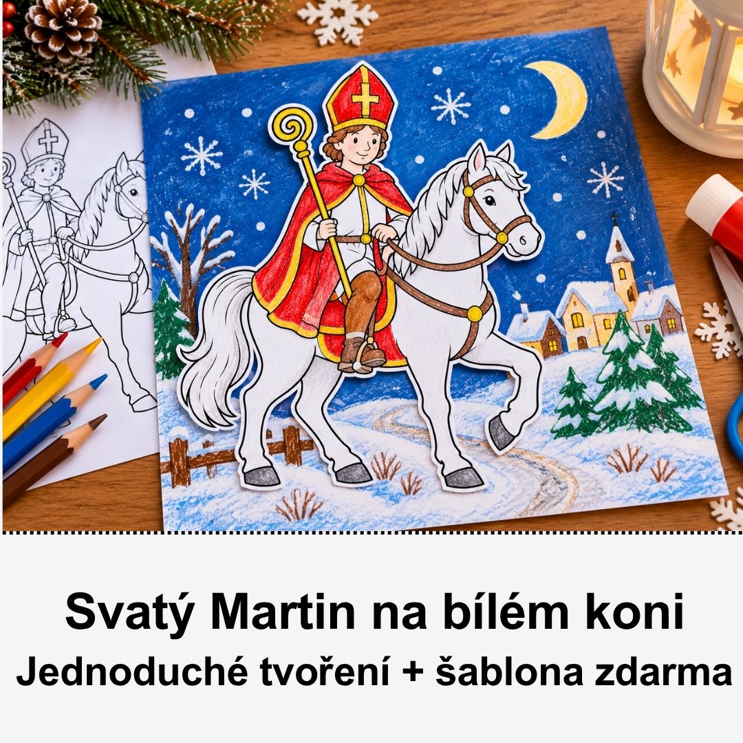 Svatý Martin na bílém koni z papíru – jednoduché tvoření s dětmi