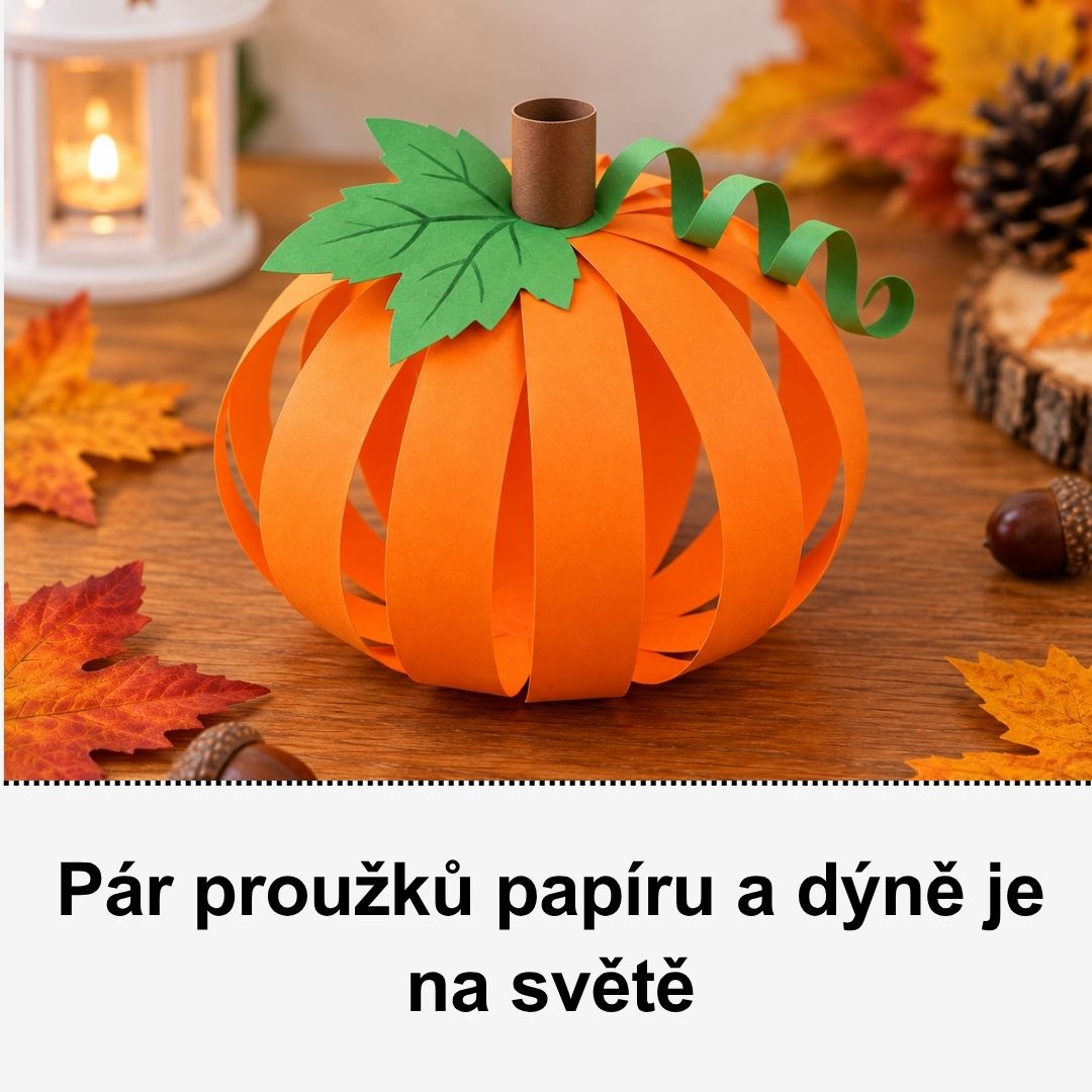 3D dýně z papíru – jednoduché podzimní a Halloween tvoření s dětmi