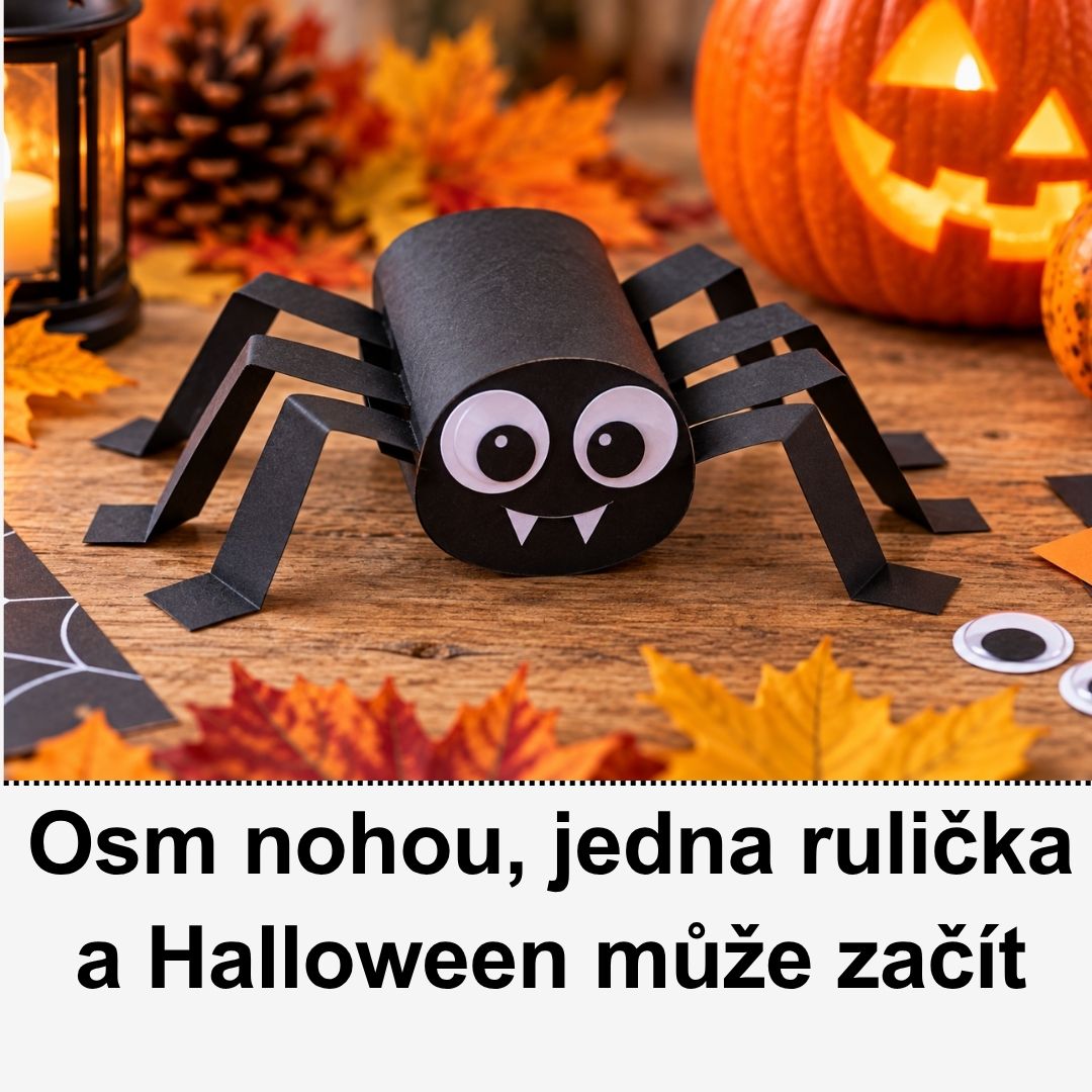 Pavouk z ruličky od toaletního papíru – jednoduché Halloween tvoření s dětmi