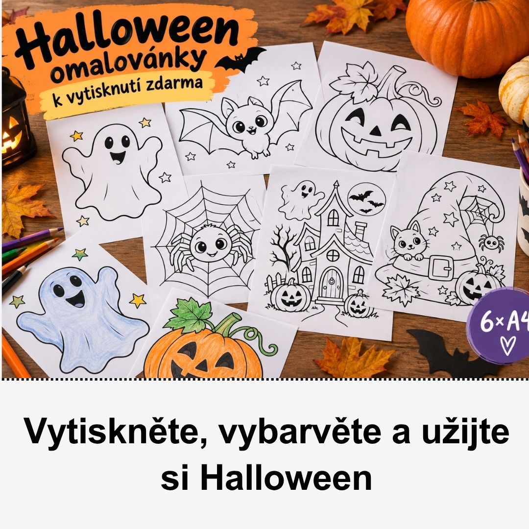 Halloween omalovánky a šablony k vytisknutí zdarma