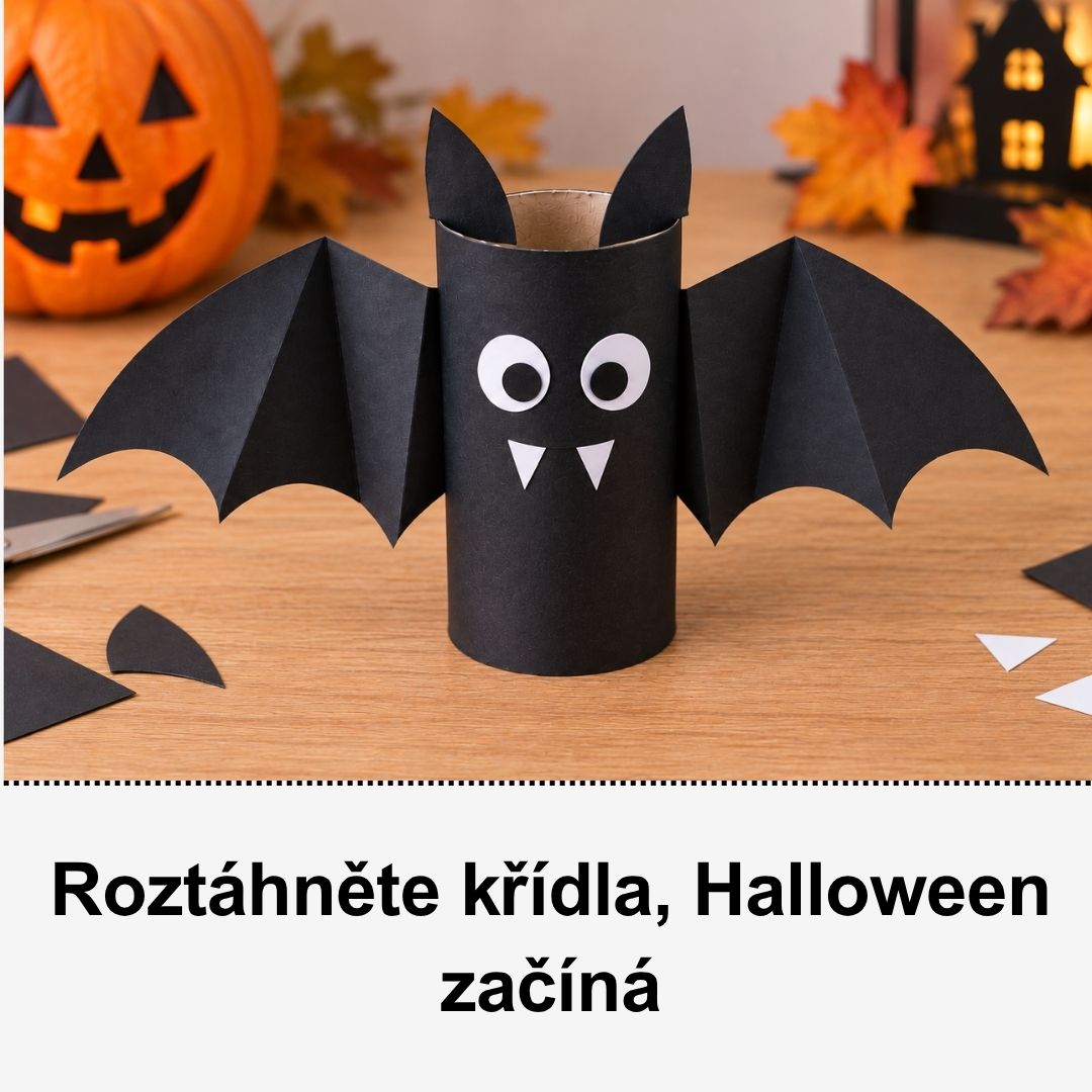 Netopýr z ruličky od toaletního papíru – jednoduché Halloween tvoření s dětmi