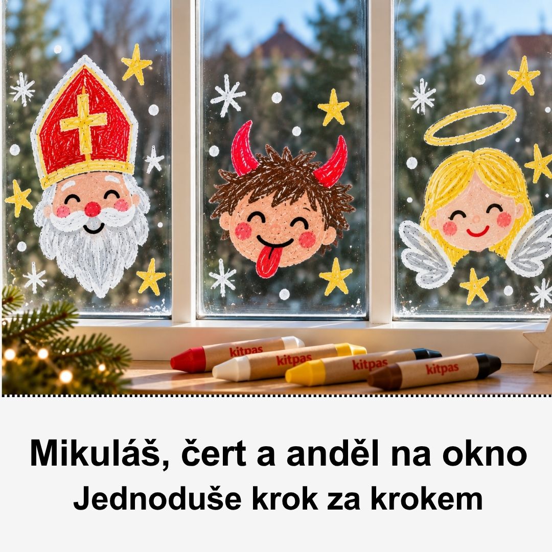 Mikuláš, čert a anděl na okno – malování s Kitpas
