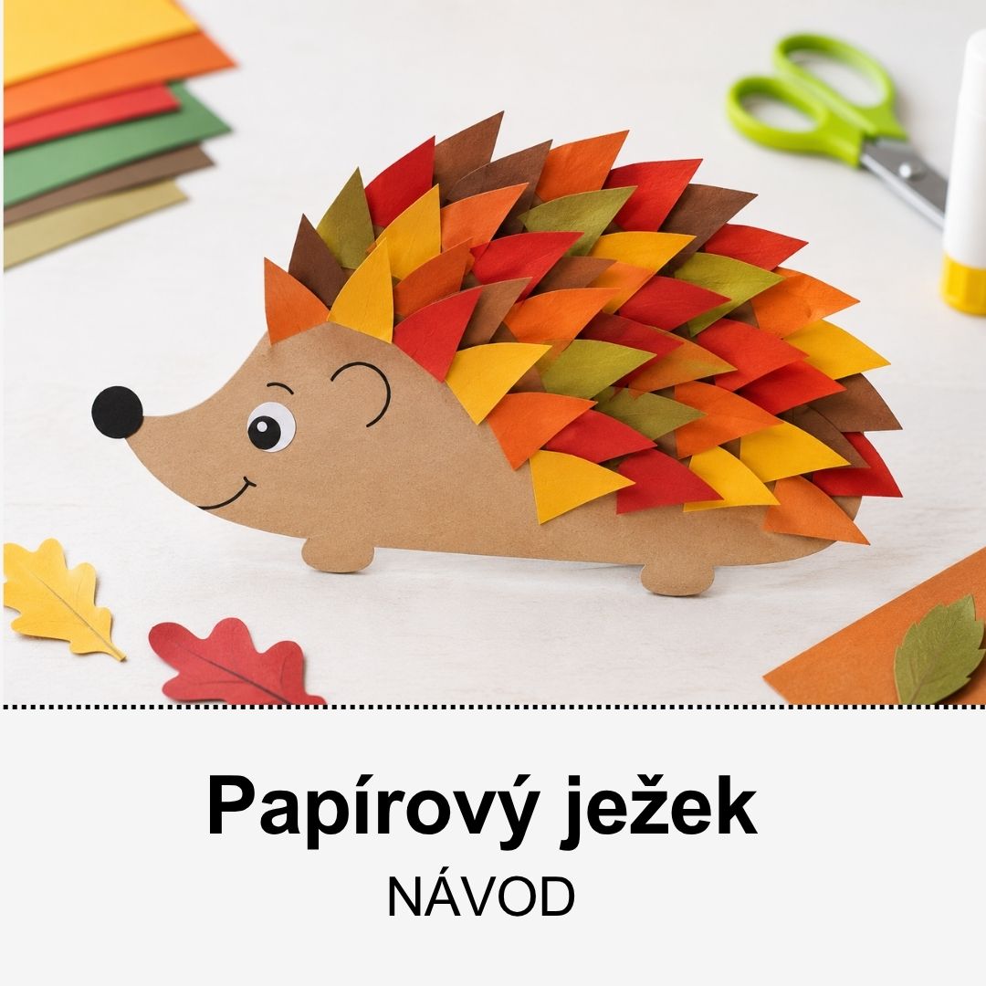 Papírový ježek – jednoduché podzimní tvoření s dětmi