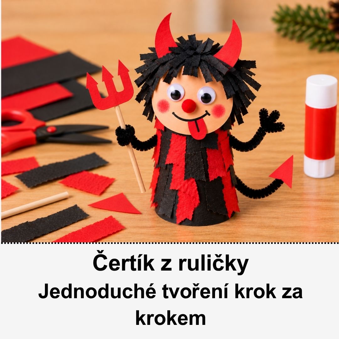 Čertík z ruličky od toaletního papíru – jednoduché mikulášské tvoření