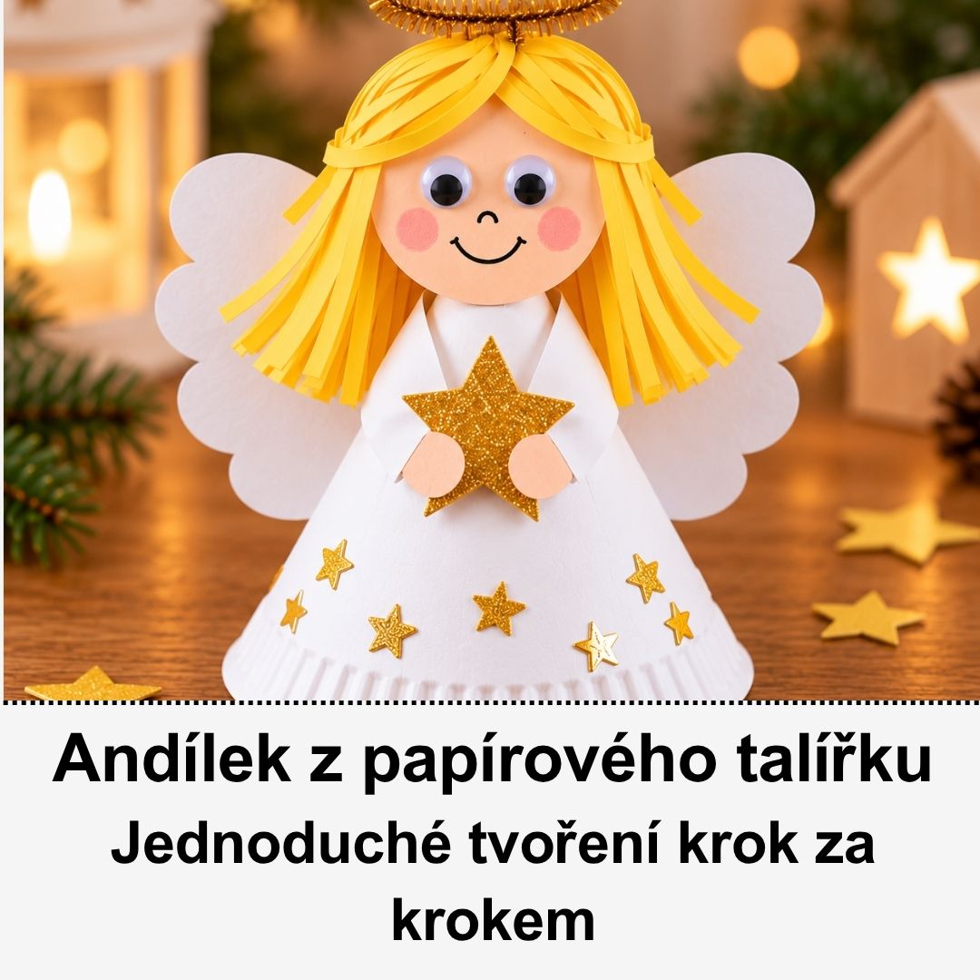 Andílek z papírového talířku – jednoduché mikulášské tvoření