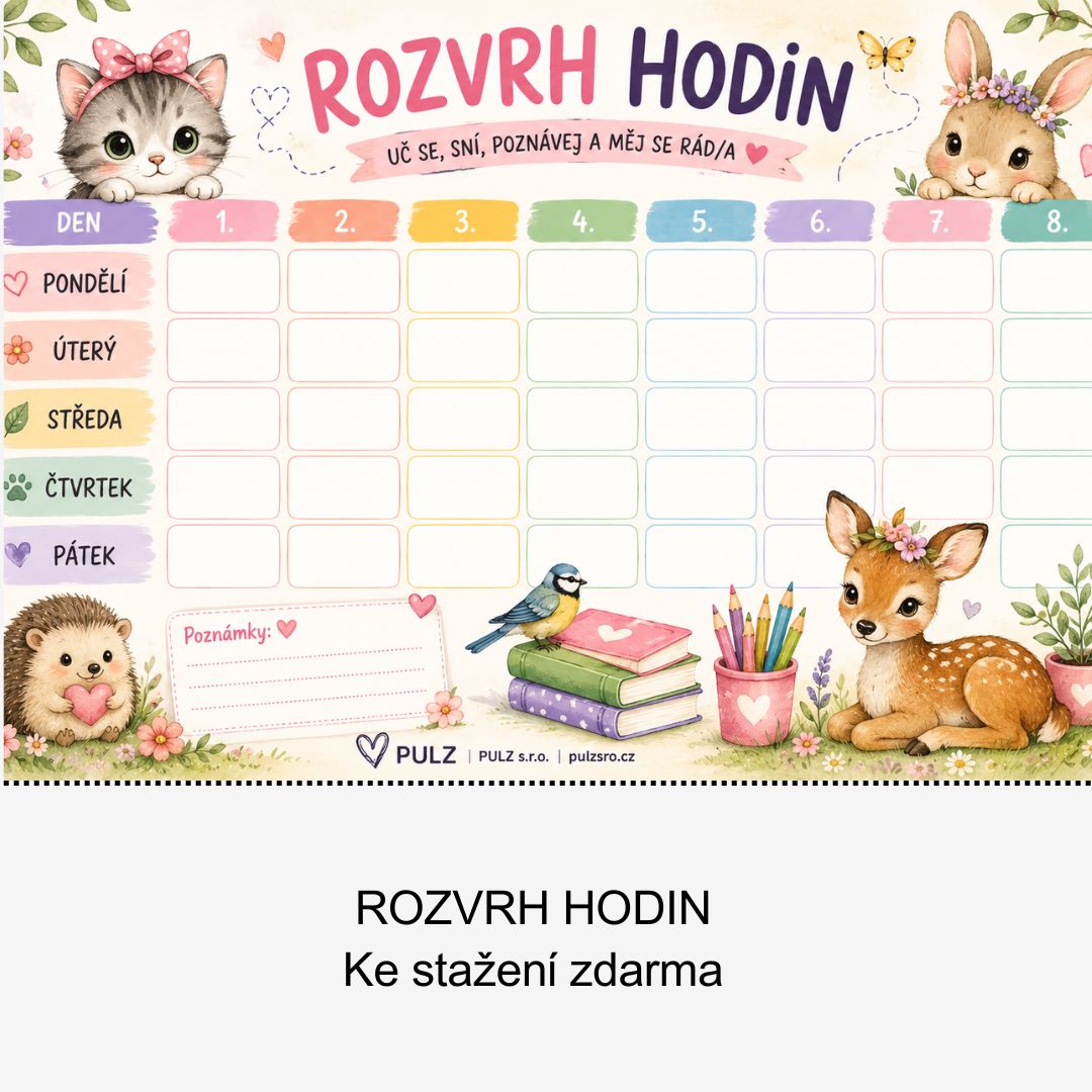Rozvrh hodin k vytisknutí zdarma – vyberte si rozvrh pro školáky