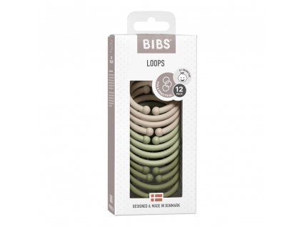 BIBS LOOPS KRUZKY Vanilla Sage Olive2