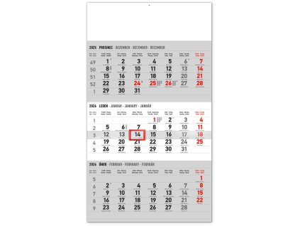 nastenny kalendar 3mesicni standard sedy s ceskymi jmeny 2026 29 5 x 43 cm 437211 44