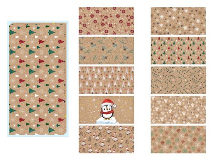 Vánoční obálka KRAFT DL 110 x 220 cm