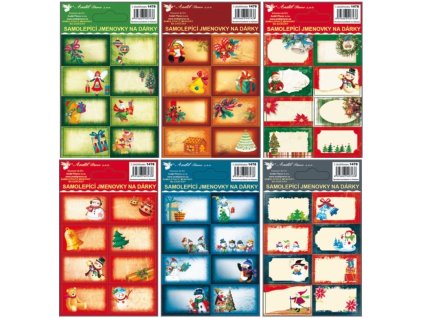 Samolepicí jmenovky na dárky s ražbou 8 ks 13 x 8,5 cm, 8 ks