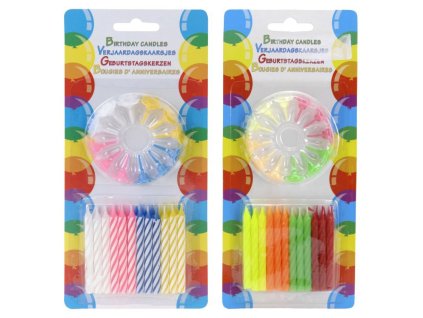 Dortové svíčky 24ks + zápichy v kolečku, blistr