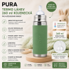 PURA kojenecká nerezová termo láhev 260 ml / moss