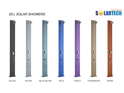 Solárna sprcha, s kropítkom na nohy, vzor dreva, 28L