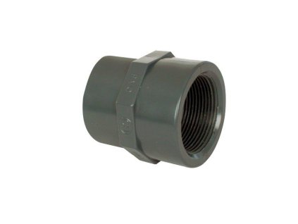 PVC tvarovka – mufna prechodová (redukovaná) 63–50 × 2" (lepenie/závit int.)