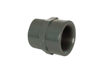 PVC tvarovka – mufna prechodová (redukovaná) 75–63 × 2 1/2" (lepenie/závit int.)