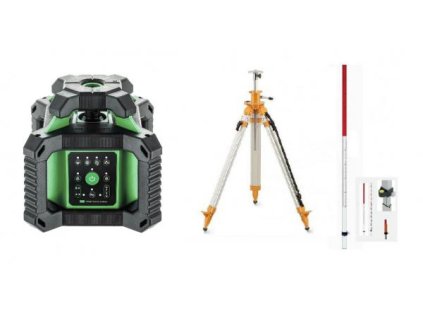 Rotační laser ADA Rotary 500 HV Green sada + stativ s klikou a lať