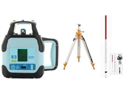 Rotační laser Hedü S3 sklonový + stativ s klikou a lať