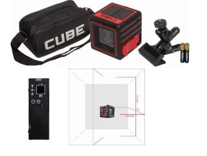 Křížový laser ADA Cube 3D Home + přijímač