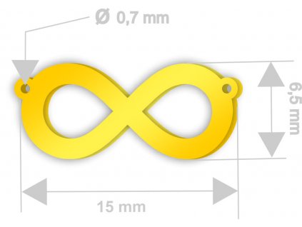 Zlaté Nekonečno 15 x 6,5 mm na náhrdelník