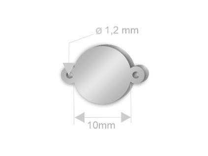 Strieborný krúžok 10 mm na retiazku s vonkajšími očkami