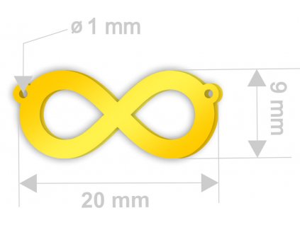 Zlaté Nekonečno 20 x 9 mm na náhrdelník